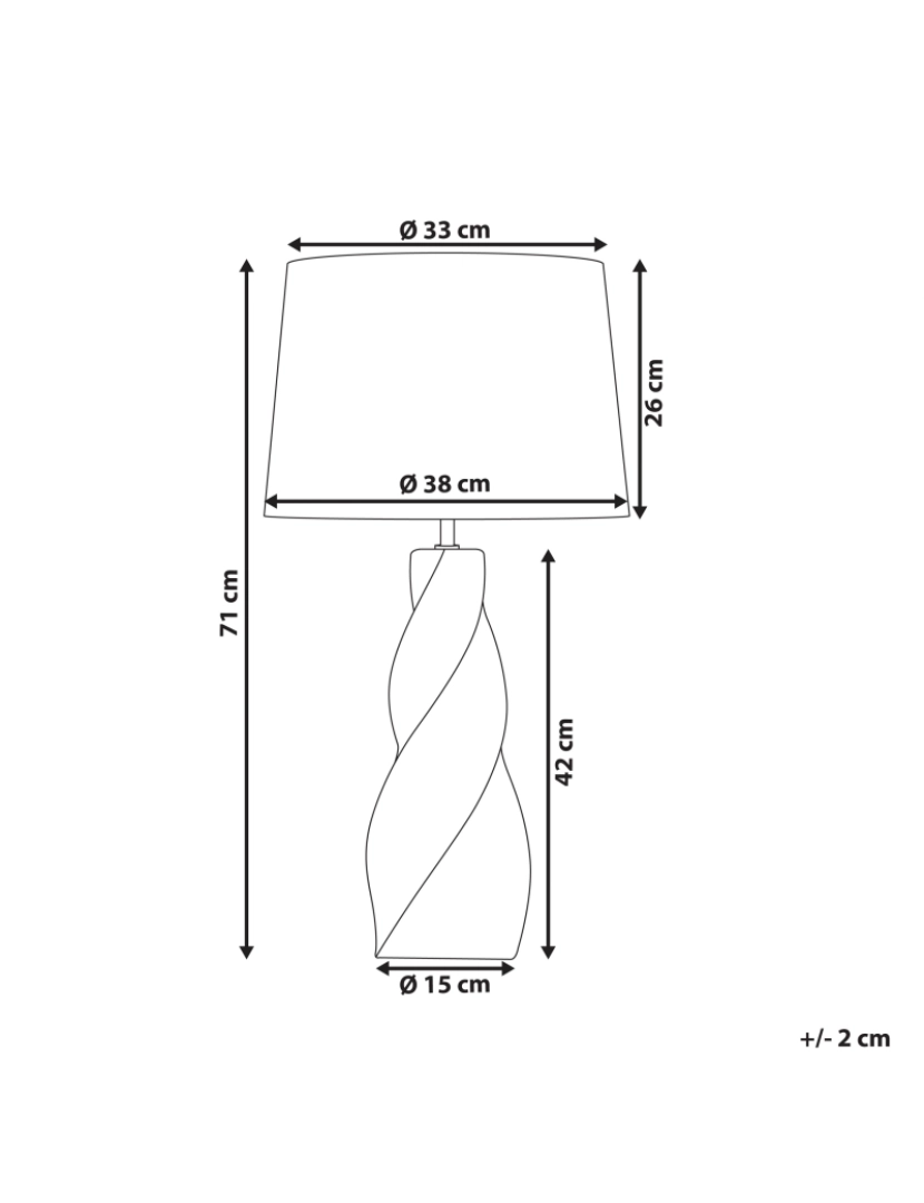 imagem de Candeeiro de mesa em cerâmica cinzento e creme 71 cm BELAYA1