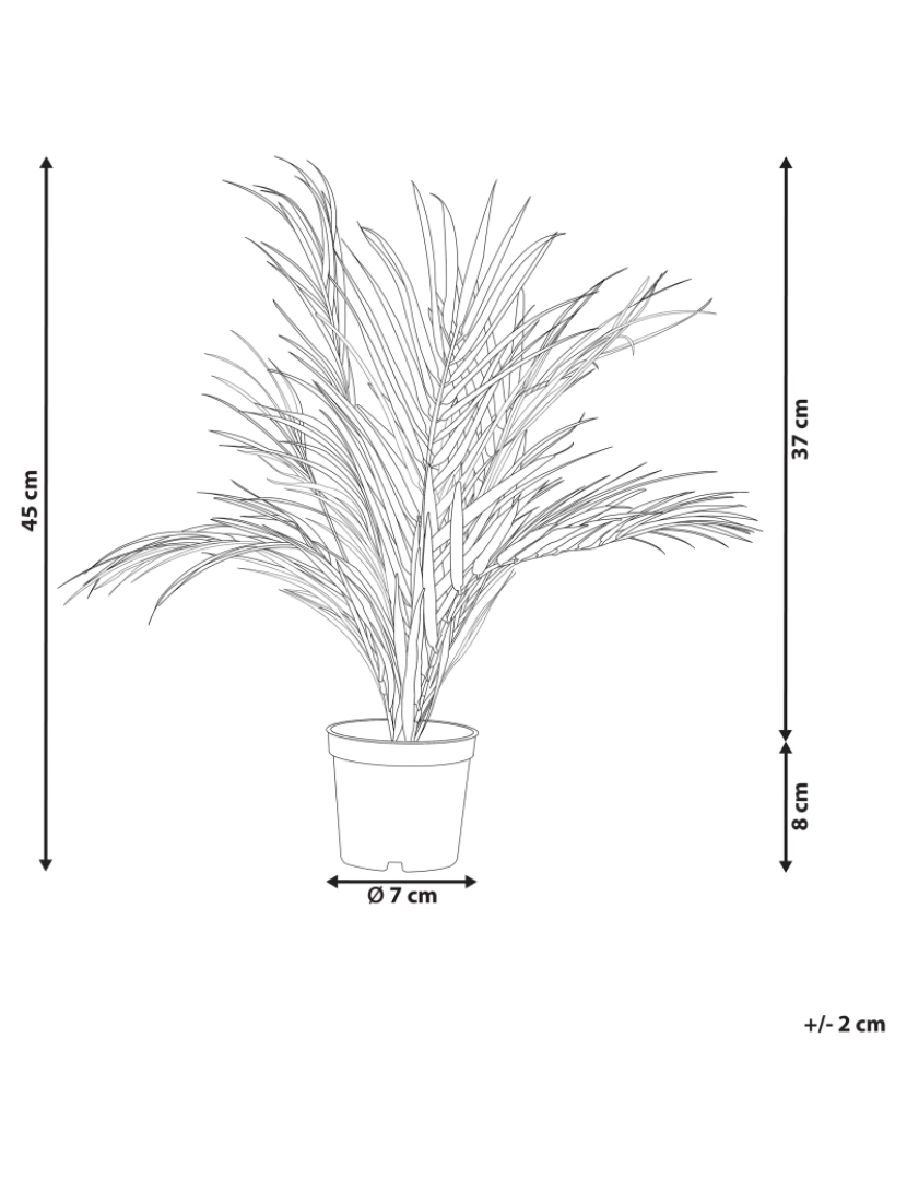 Beliani - Planta artificial em vaso verde e preto 45 cm ARECA PALM