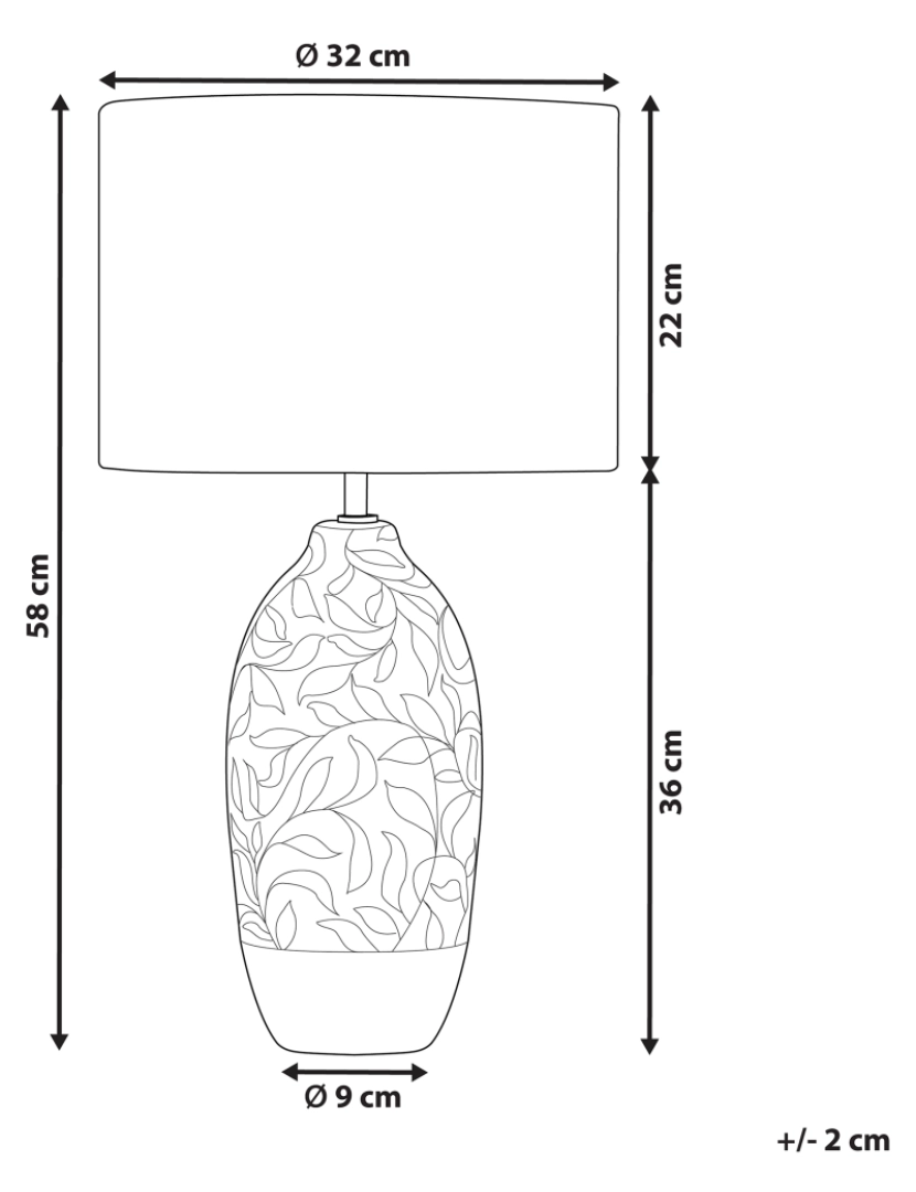 Beliani - Candeeiro de mesa em cerâmica azul turquesa e branco 58 cm ATABA