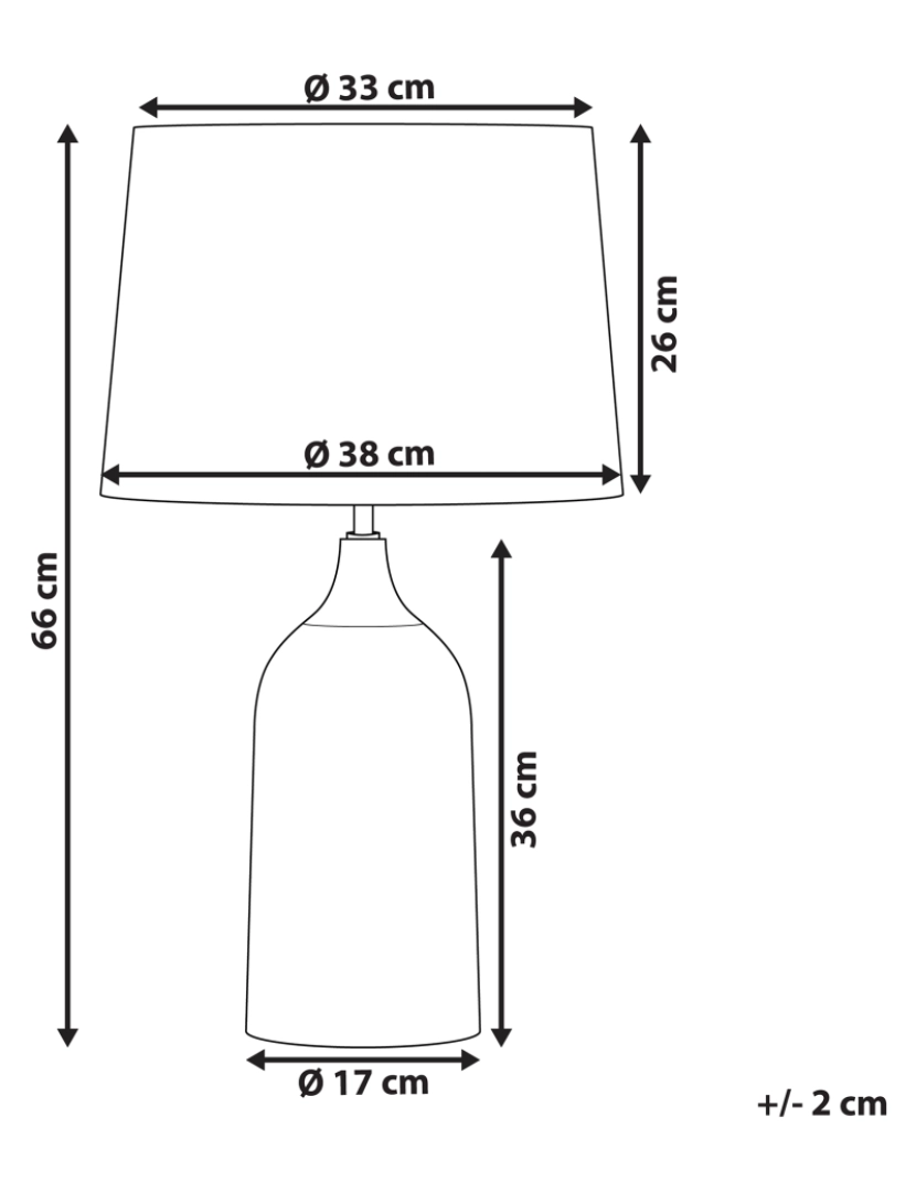 Beliani - Candeeiro de mesa em cerâmica cinzento claro e creme 66 cm GEORGINA