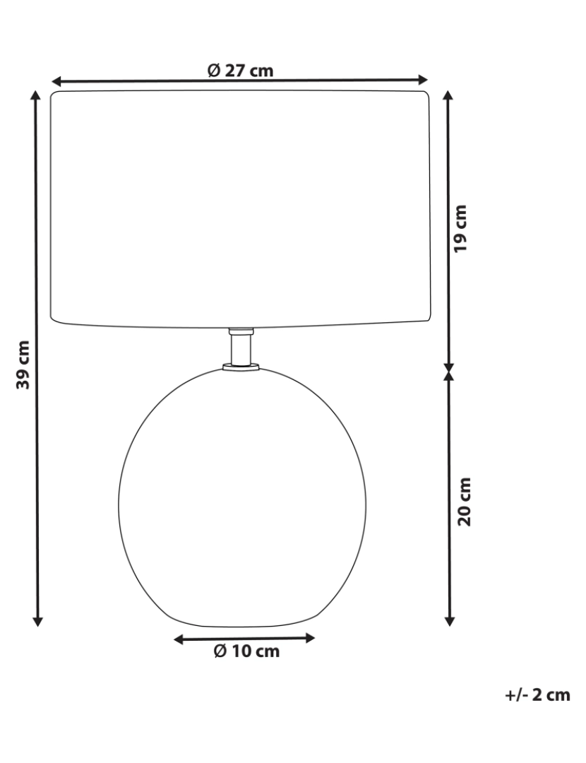 Beliani - Candeeiro de mesa em cerâmica preto e branco 39 cm FONISSA