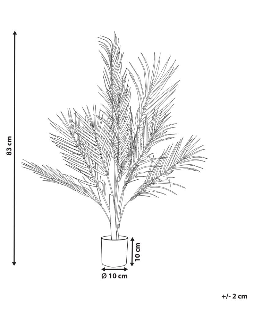 Beliani - Planta artificial em vaso verde e preto 83 cm ARECA PALM