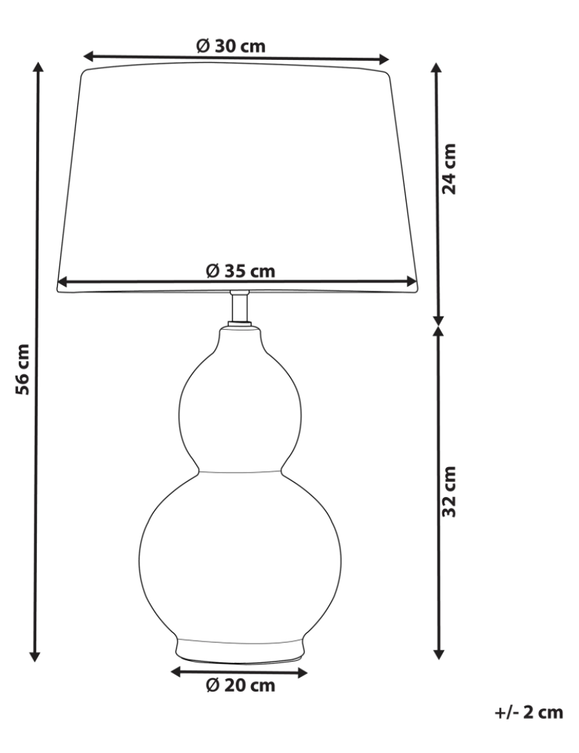 Beliani - Candeeiro de mesa em cerâmica cinzenta e creme 56 cm YENISEI