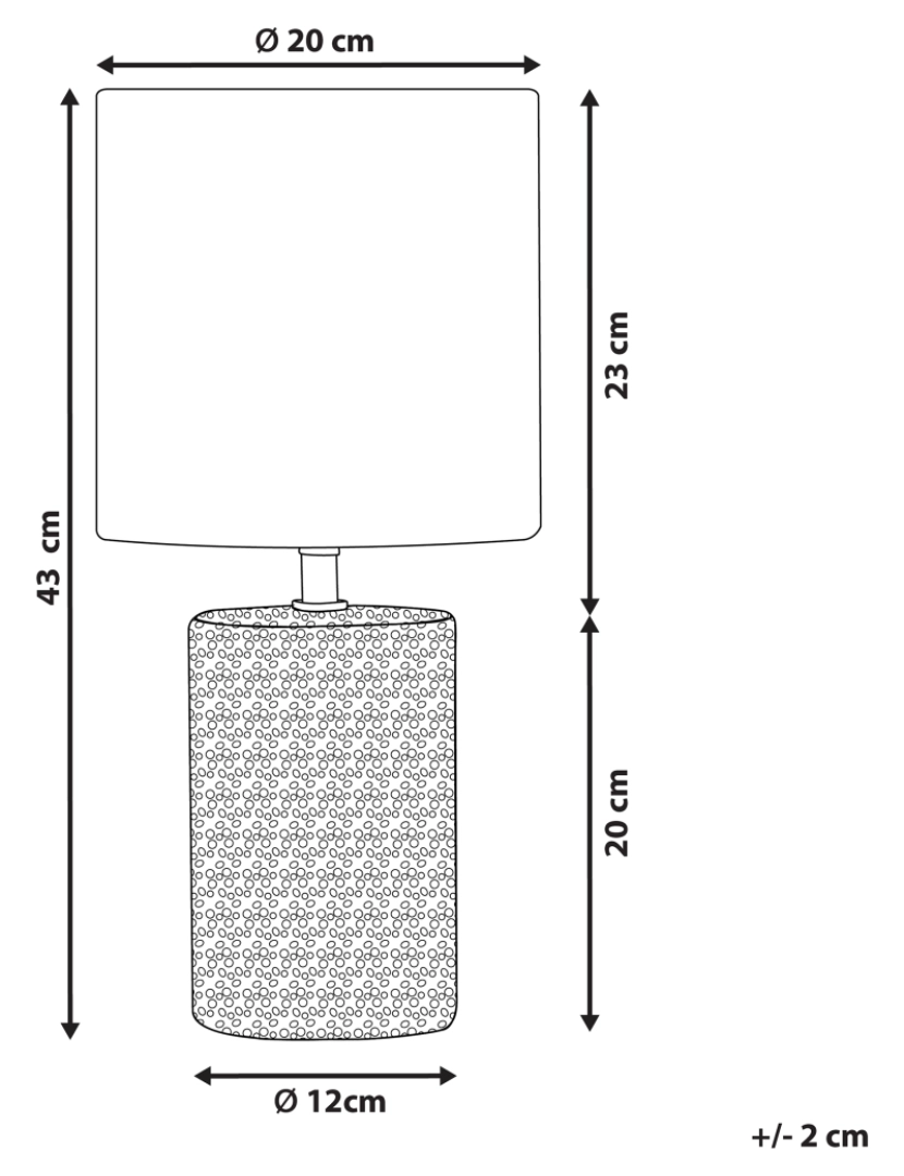 Beliani - Candeeiro de mesa em cerâmica castanha 43 cm IDER