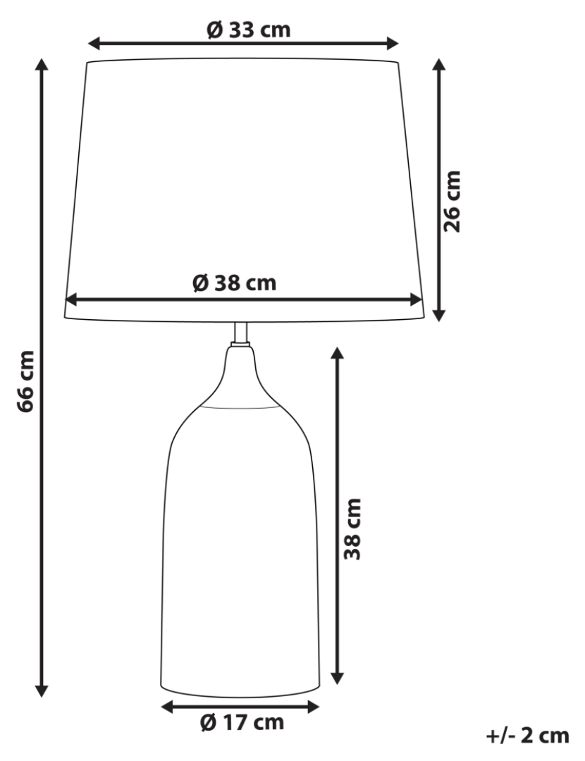 Beliani - Candeeiro de mesa em cerâmica azul e creme 66 cm GEORGINA