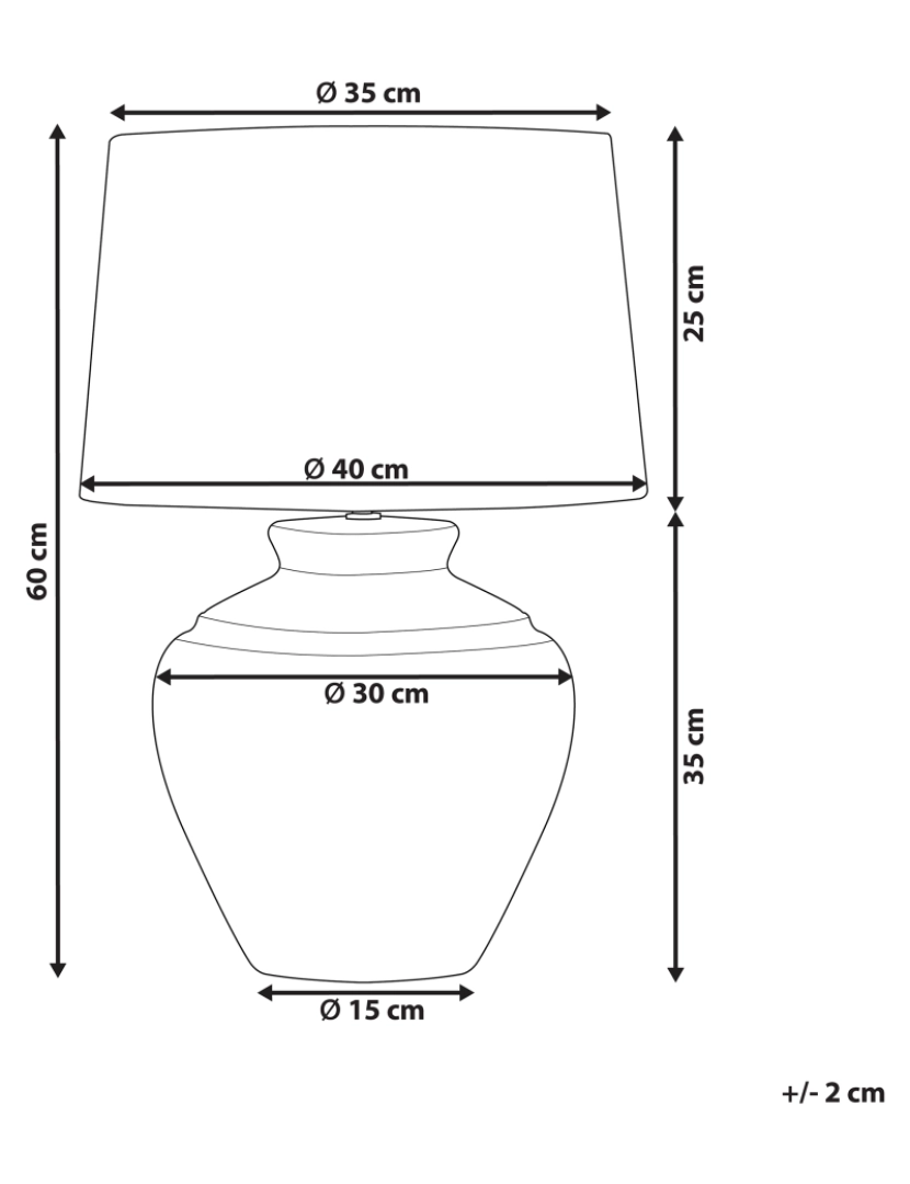 Beliani - Candeeiro de mesa em cerâmica branca e creme 60 cm CAINE