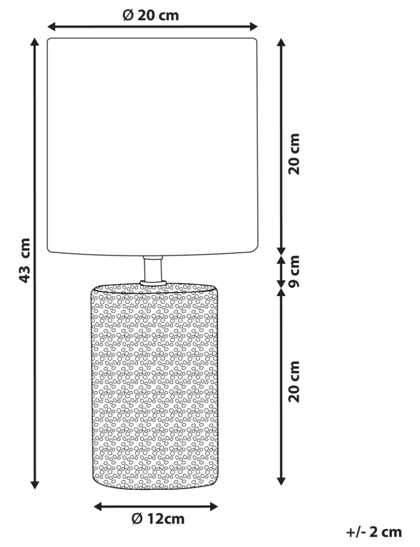 imagem de Candeeiro de mesa em cerâmica cinzenta 43 cm IDER1