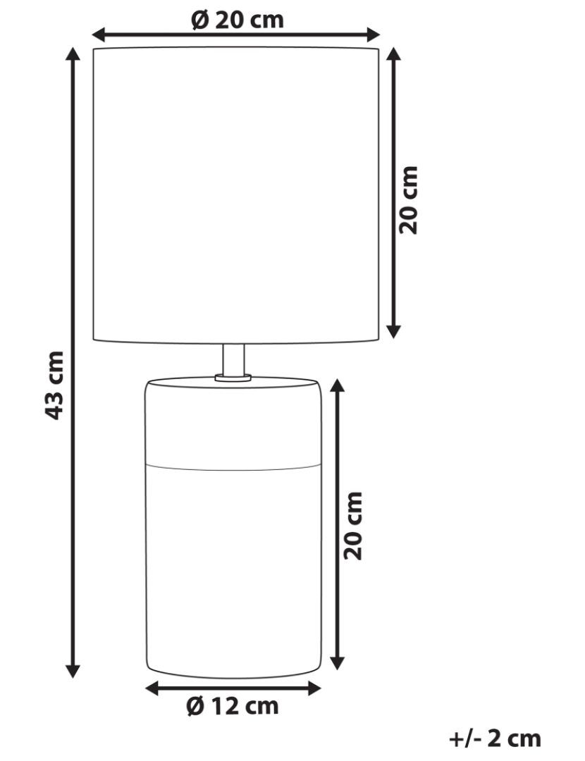 Beliani - Candeeiro de mesa em cerâmica creme castanho claro e branco 43 cm ALZEYA