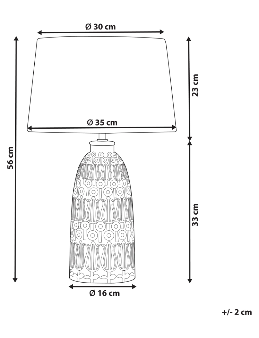 Beliani - Candeeiro de mesa em cerâmica rosa e branco 56 cm ZARIMA