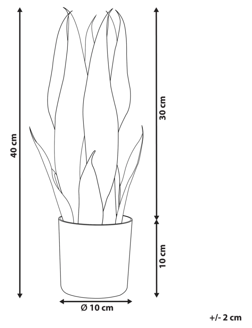 Beliani - Planta artificial em vaso 40 cm SNAKE PLANT