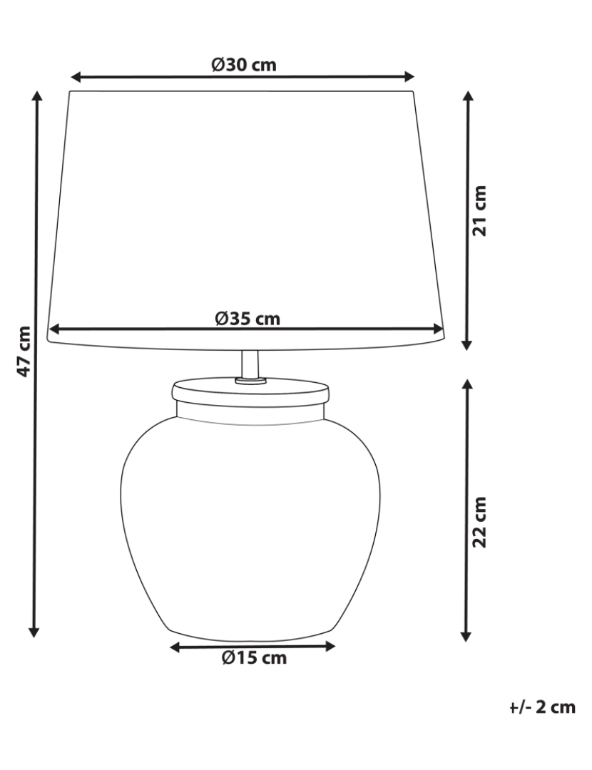 Beliani - Candeeiro de mesa em cerâmica creme e branco 47 cm MAREB