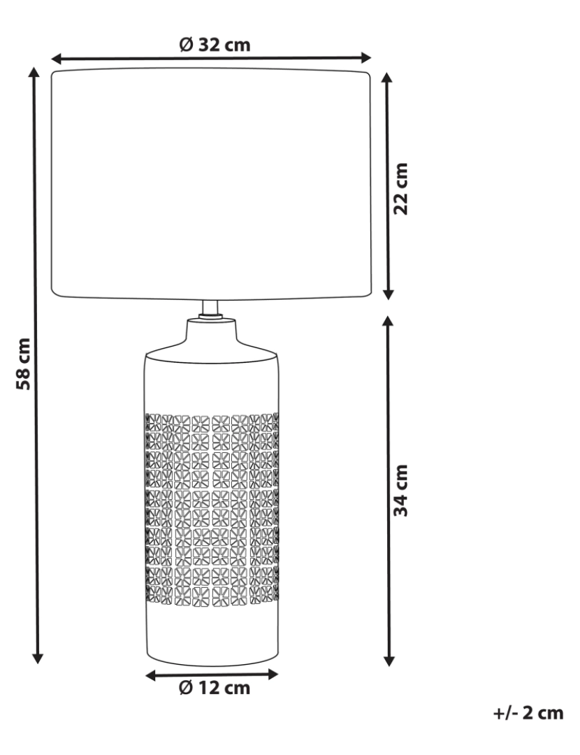 Beliani - Candeeiro de mesa em cerâmica branca 58 cm ANSEBA