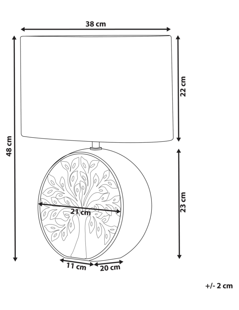 imagem de Candeeiro de mesa em cerâmica prateado e branco 48 cm KHERLEN1