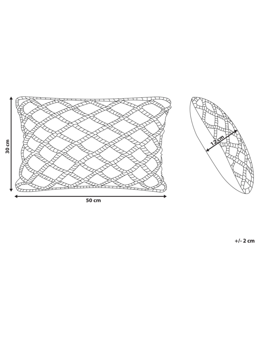 Beliani - Almofada decorativa Macramé Algodão Branco ALATEPE 30 x 50 cm