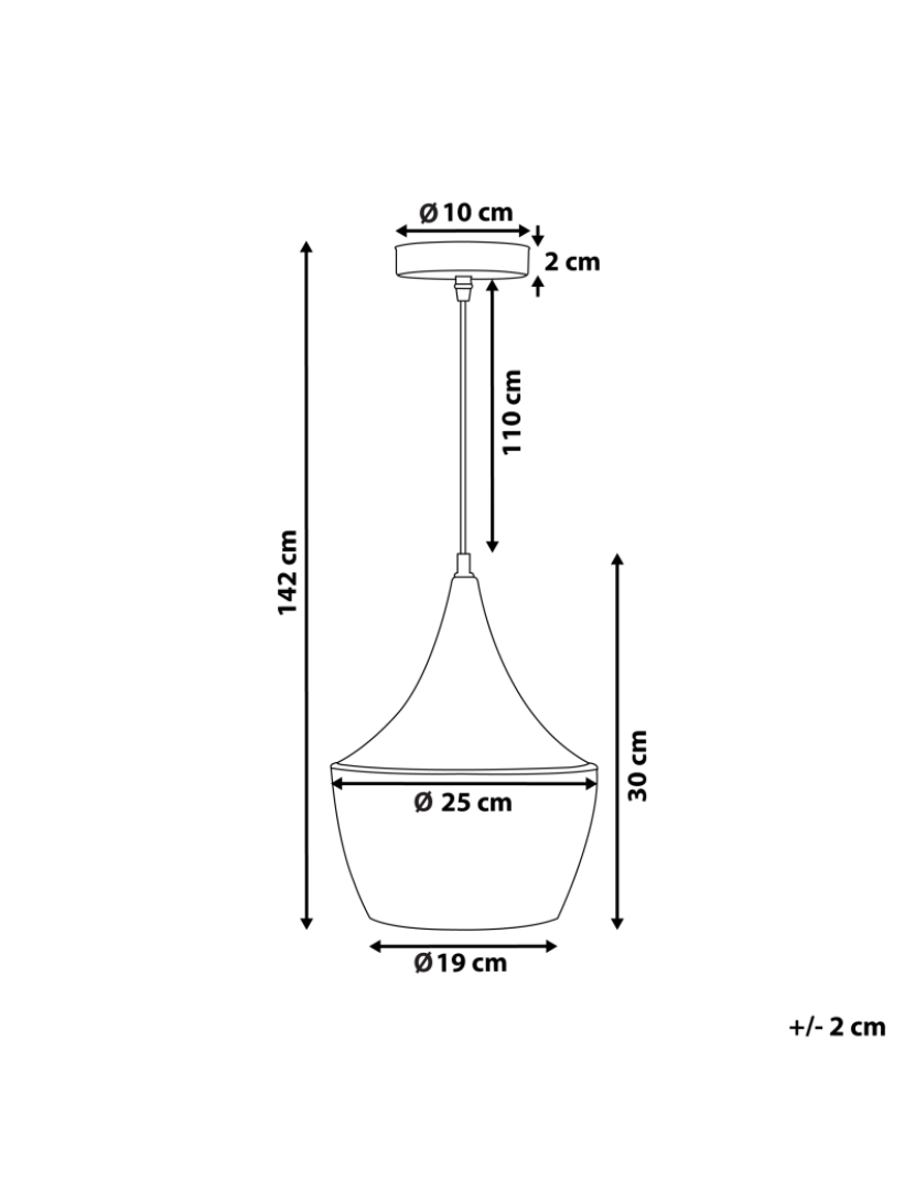 Beliani - Candeeiro de teto em metal dourado 142 cm FRASER