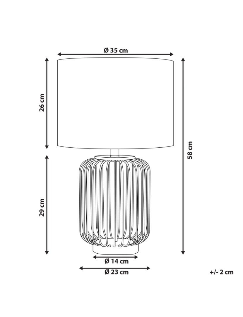 imagem de Candeeiro de mesa em metal dourado 58 cm THOUET1