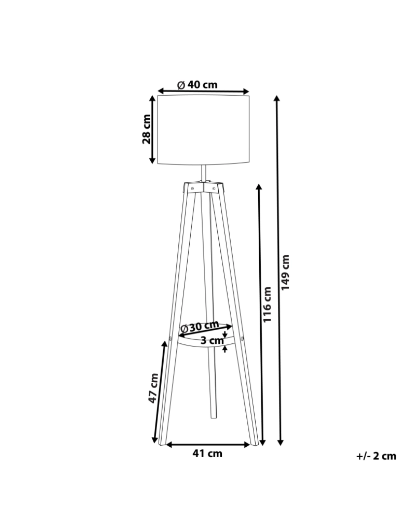 Beliani - Candeeiro de pé branco 149 cm BLUFF