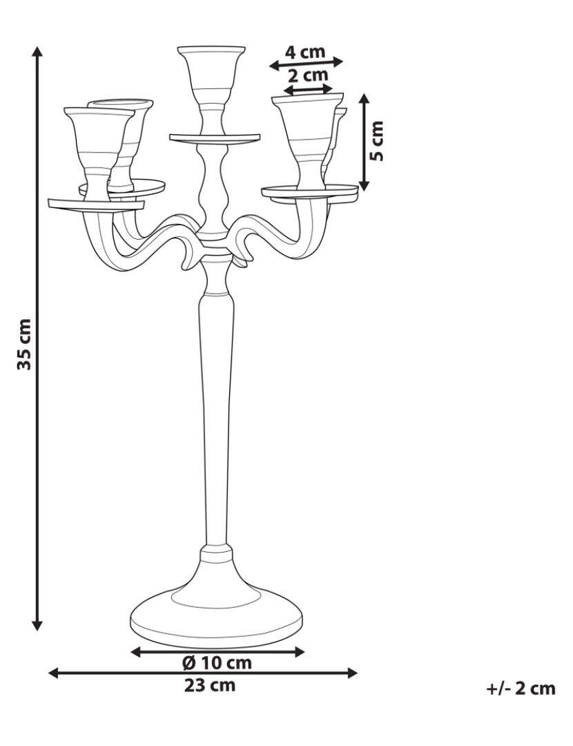 imagem de Candelabro de metal prateado 35 cm PETRA1