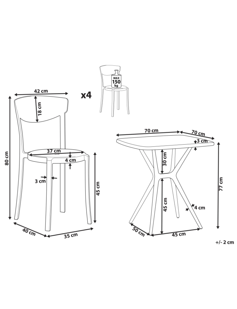 imagem de Conjunto de refeição para 4 Material sintético Branco SERSALE/VIESTE1