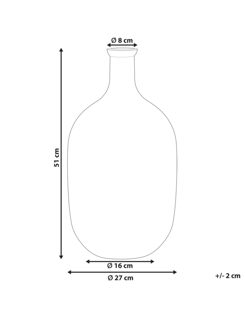 Beliani - Vidro Jarro decorativo 51 cm Castanho DALCHINI