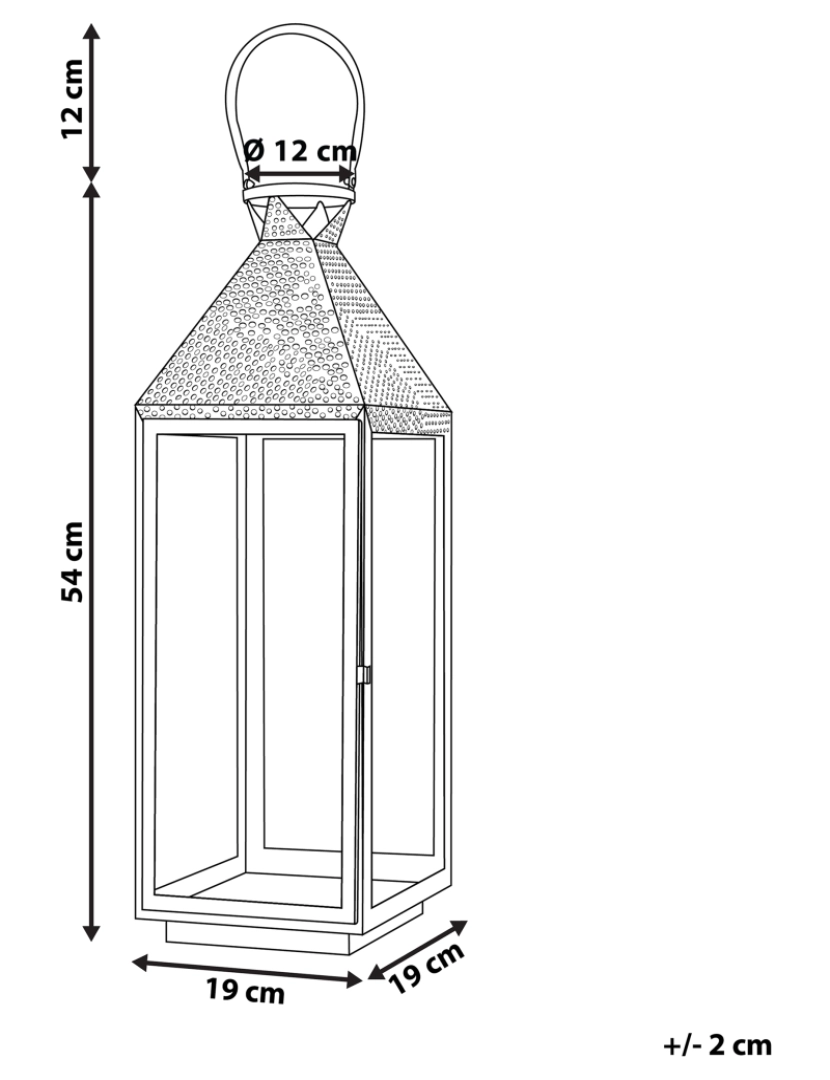 Beliani - Lanterna decorativa preta 54 cm BALI