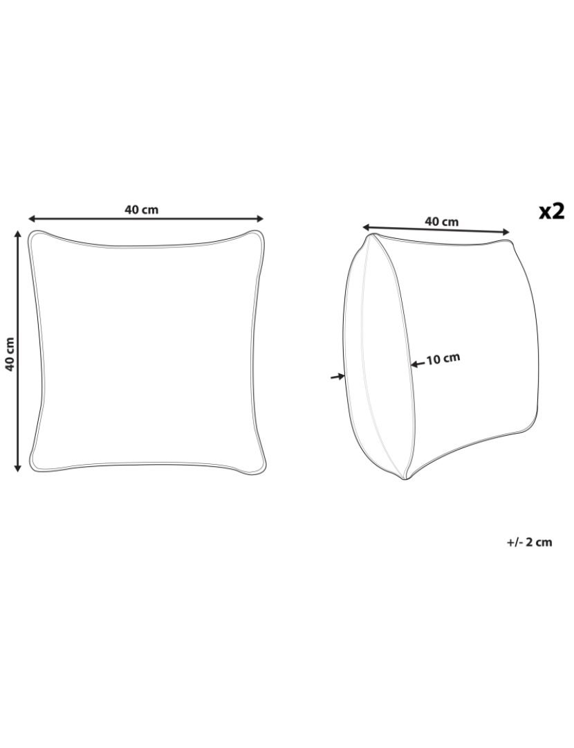 Beliani - Conjunto de 2 almofadas Em relevo Algodão Cinzento LALAM 45 x 45 cm