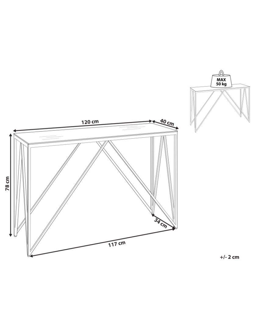 Beliani - Consola prateada com tampo de vidro temperado WESO