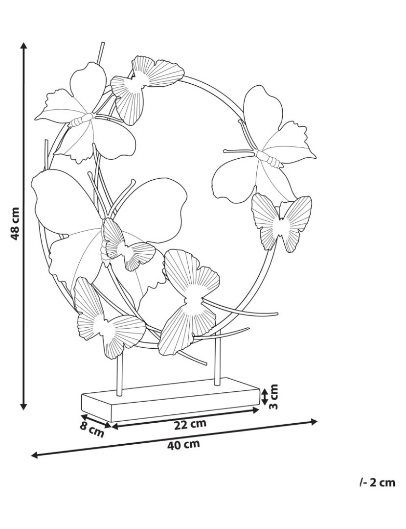 Beliani - Figura decorativa em metal dourado 48 cm BERYLLIUM