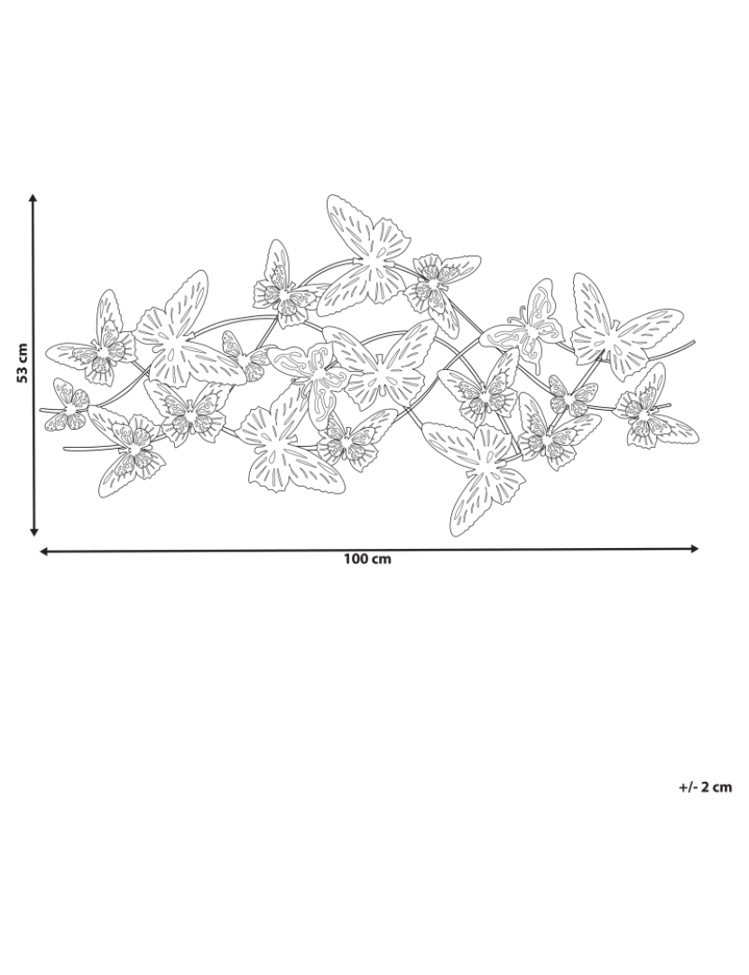 Beliani - Decoração de parede em metal com borboletas multicor 100 x 53 cm GALLIUM