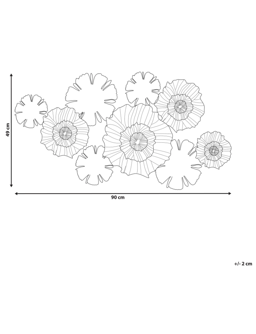 Beliani - Decoração de parede em metal com flores multicor 90 x 49 cm POTASSIUM