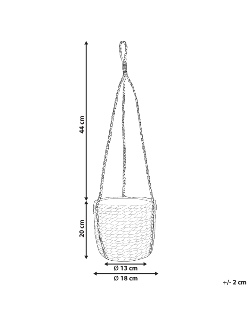 imagem de Vaso suspenso em fibra de algas marinhas cor natural e preto RUFFE1