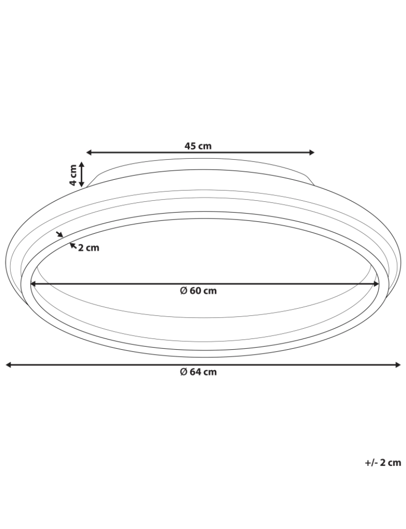 Beliani - Candeeiro de teto LED ⌀ 64 cm metal branco e dourado TAPING