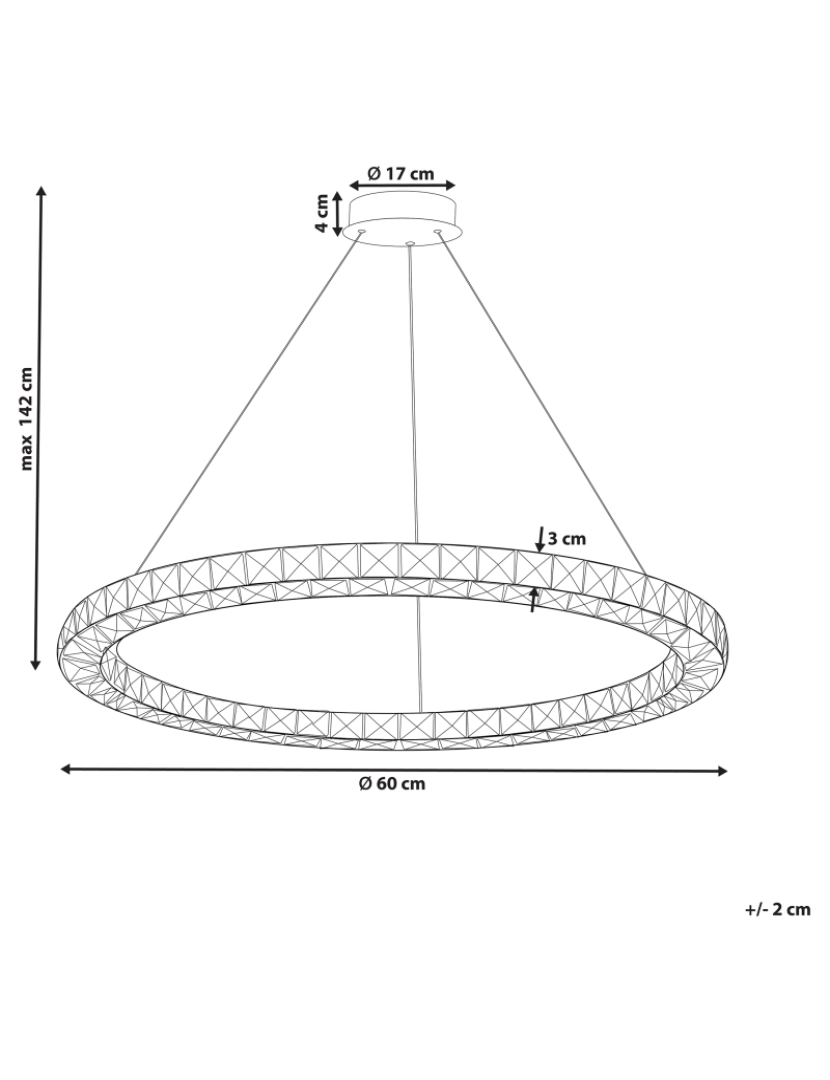 Beliani - Candeeiro LED em cristal e metal prateado MAGAT