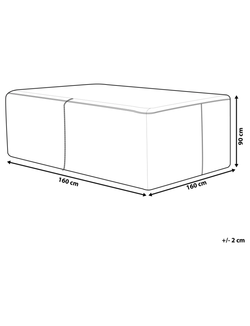Beliani - Capa impermeável para móveis de jardim 160 x 160 x 90 cm Chuva