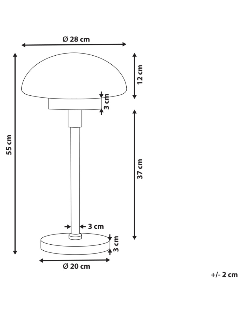 imagem de Candeeiro de mesa metal preto branco e dourado MINIJA1