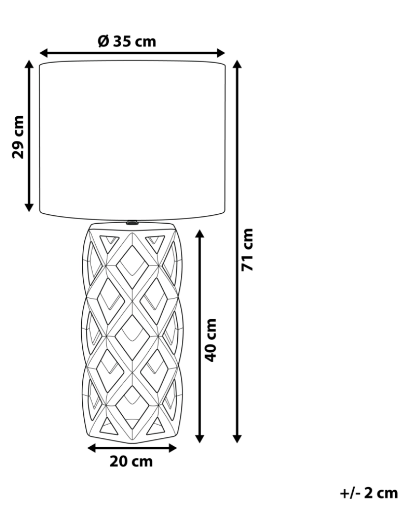 imagem de Candeeiro de mesa em cerâmica prateada e preto 71 cm SELJA1