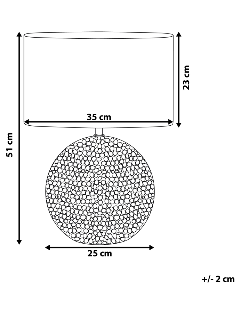 imagem de Candeeiro de mesa em cerâmica dourada e preto 51 cm NASVA1