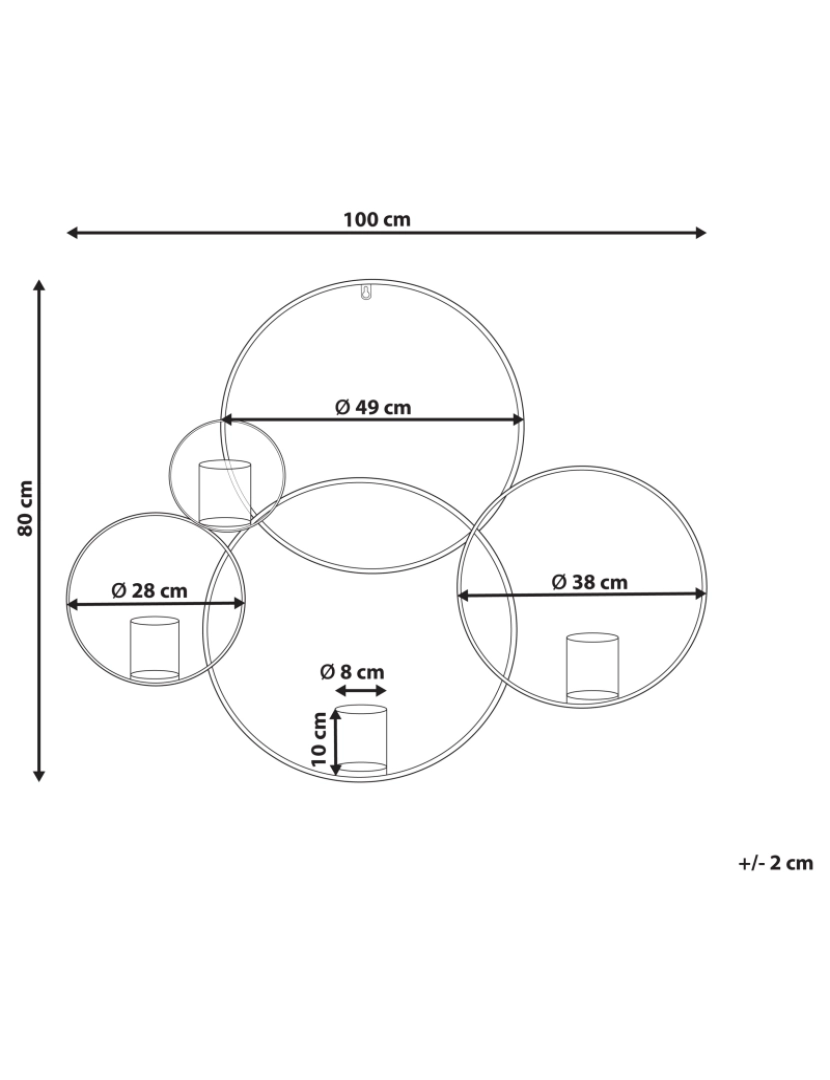 imagem de Candelabro de parede em metal preto 80 cm BURU1