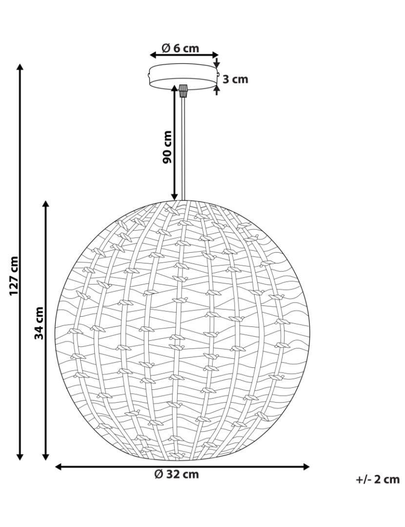 imagem de Candeeiro de teto em corda de papel castanho SIWAZE1