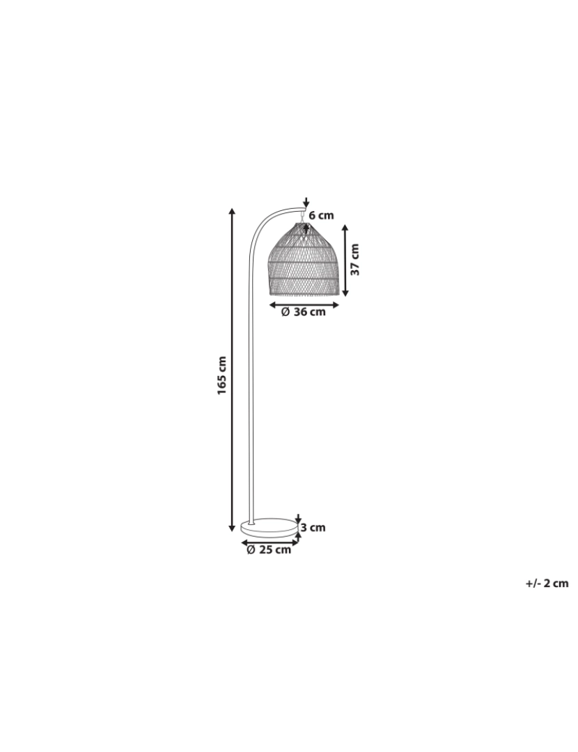 Beliani - Candeeiro de pé em rattan cor natural 165 cm BERNICA