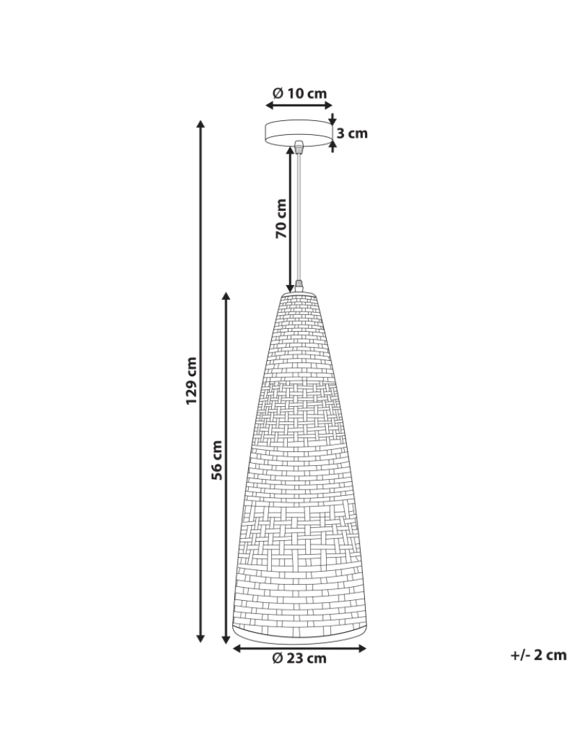 imagem de Candeeiro de teto em bambu castanho claro SUAM1