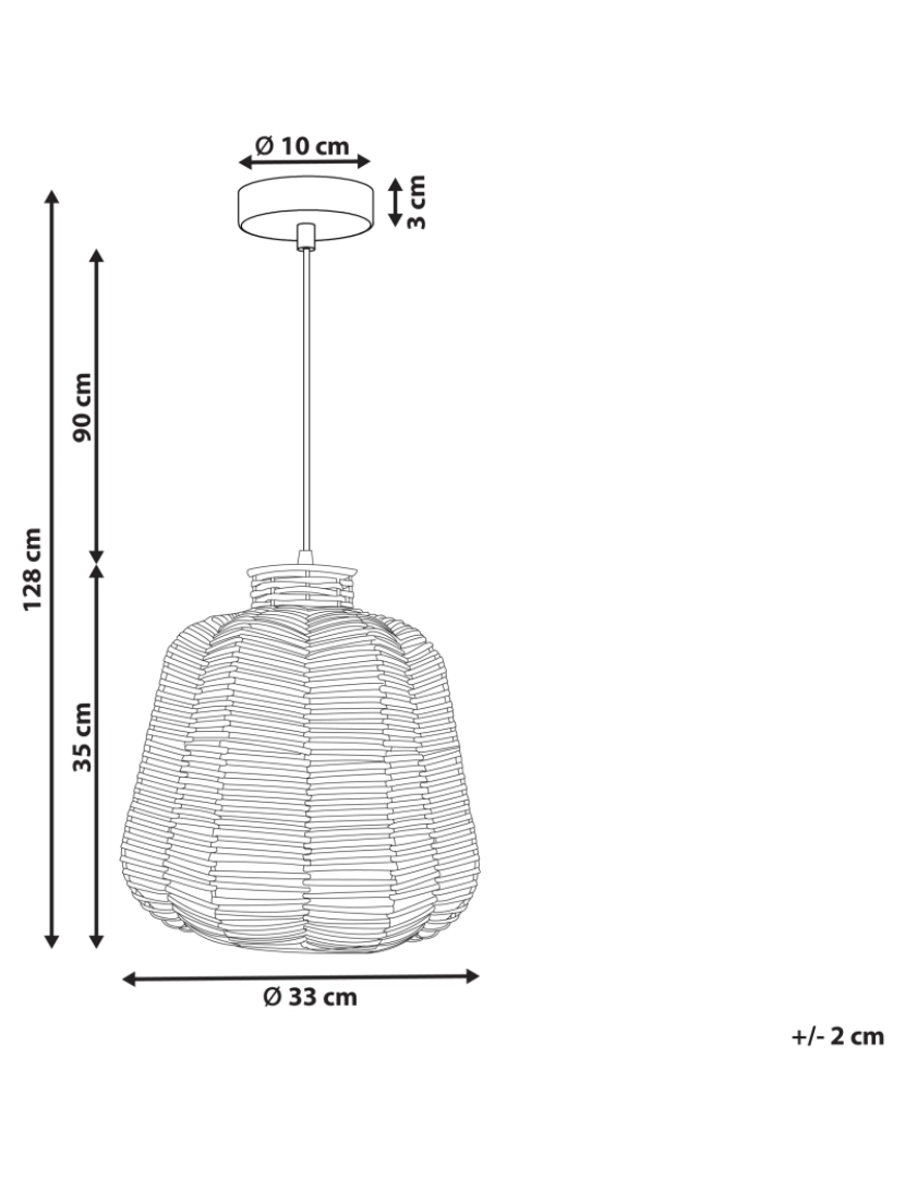 imagem de Candeeiro de teto em rattan cor natural RAMENA1