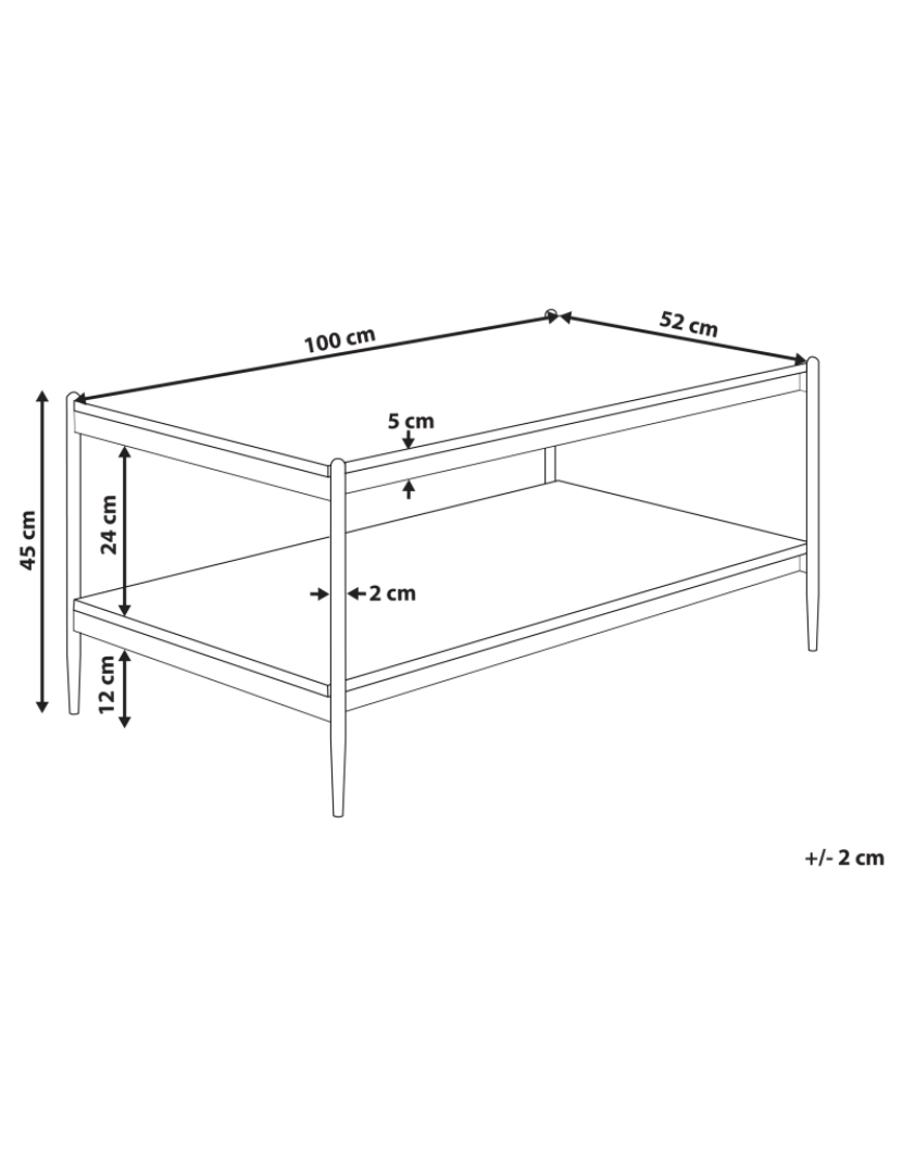 imagem de Mesa de centro castanho escuro e preto 100 x 52 cm AVOCA1