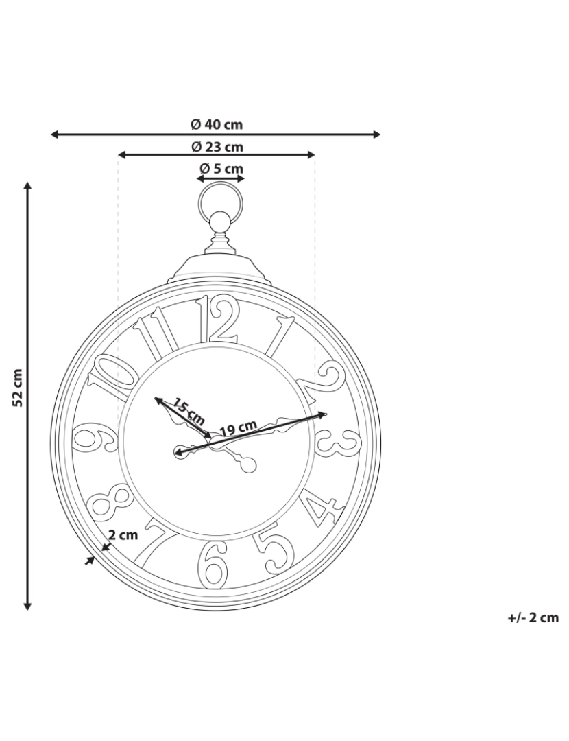 Beliani - Relógio de parede castanho ø 52 cm ALCOBA