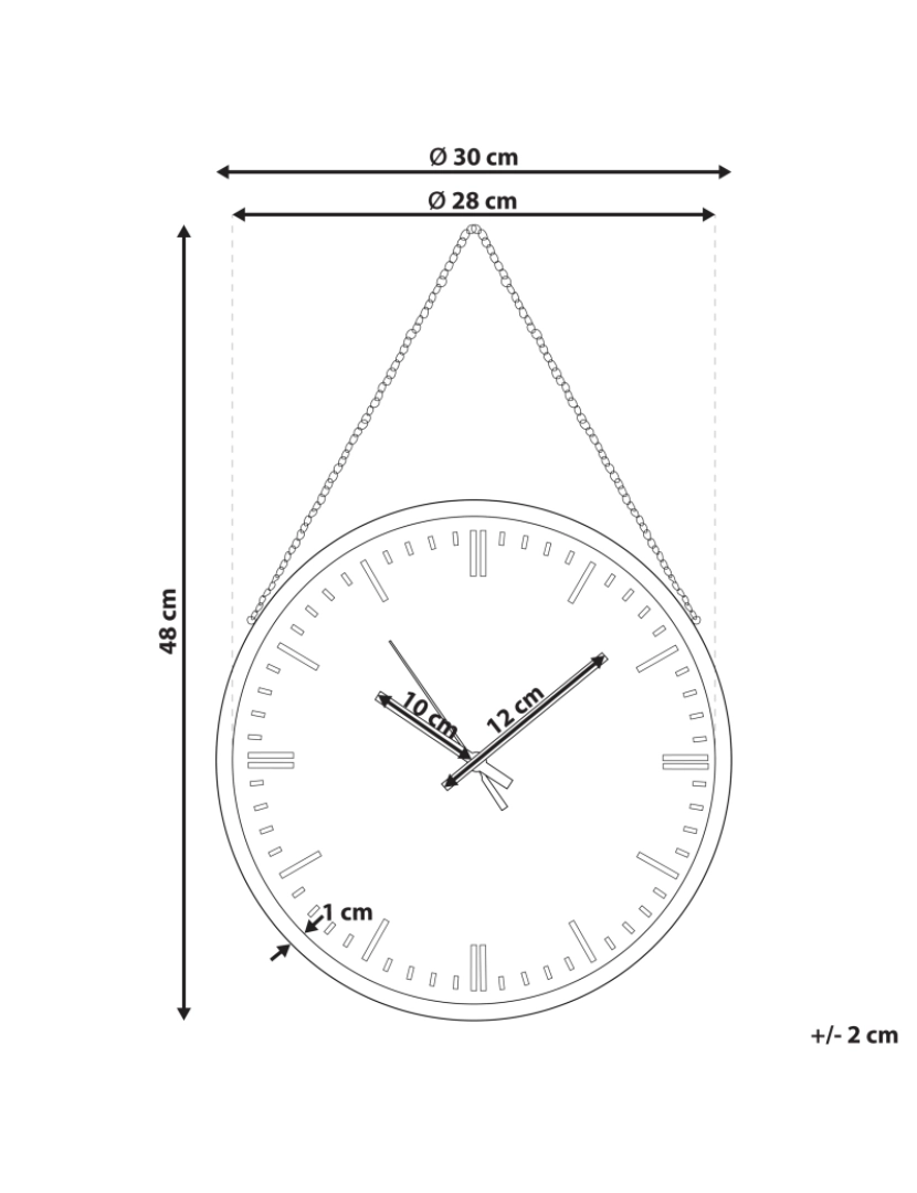 Beliani - Relógio de parede preto ø 30 cm BEZAS