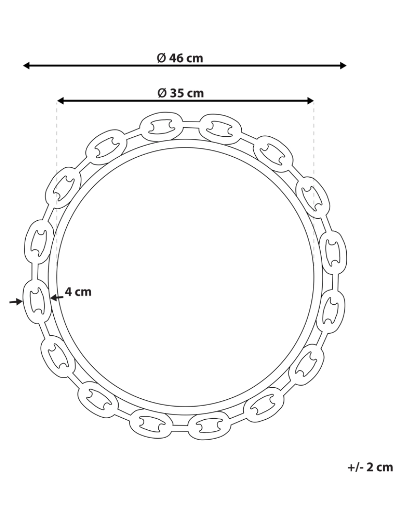 imagem de Espelho 46 cm Dourado YEBRA1