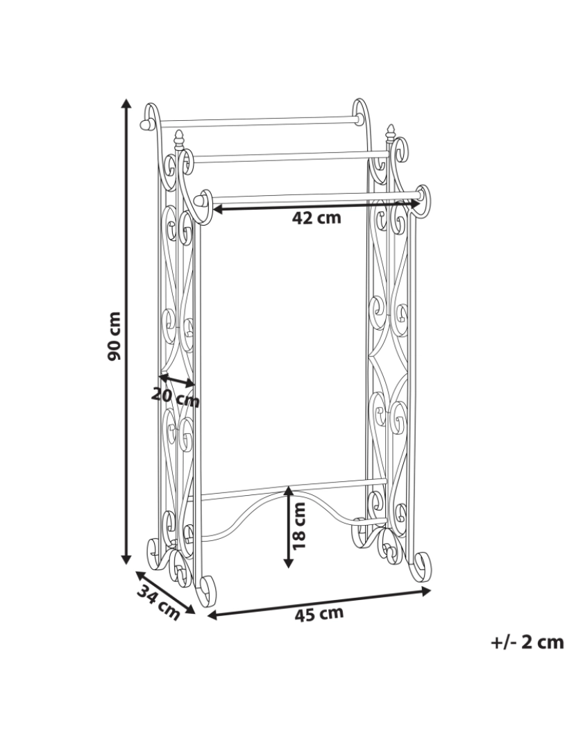 Beliani - Toalheiro vertical cinzento 45 x 90 cm CHILLAN