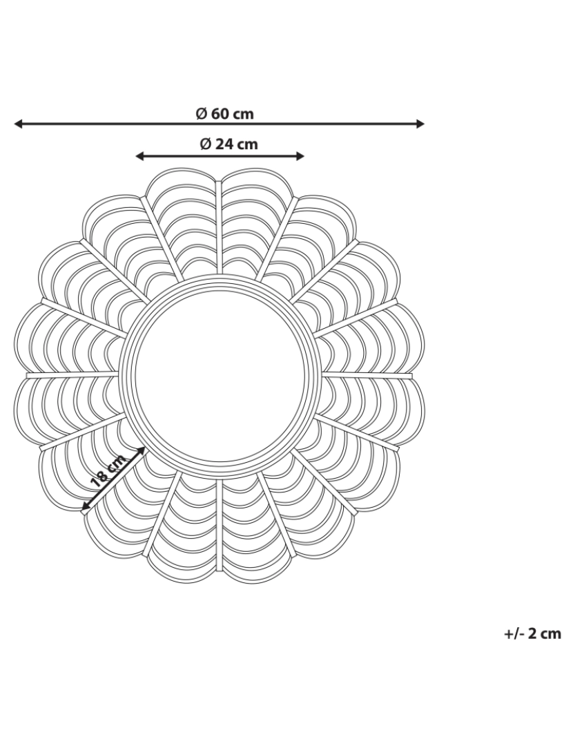 Beliani - Espelho 60 cm Natural TUMBIT