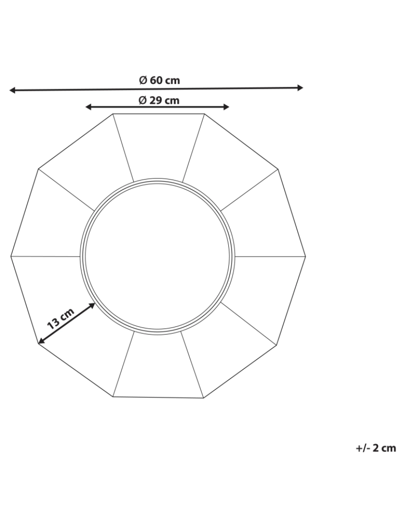 Beliani - Espelho 60 cm Castanho ASEM