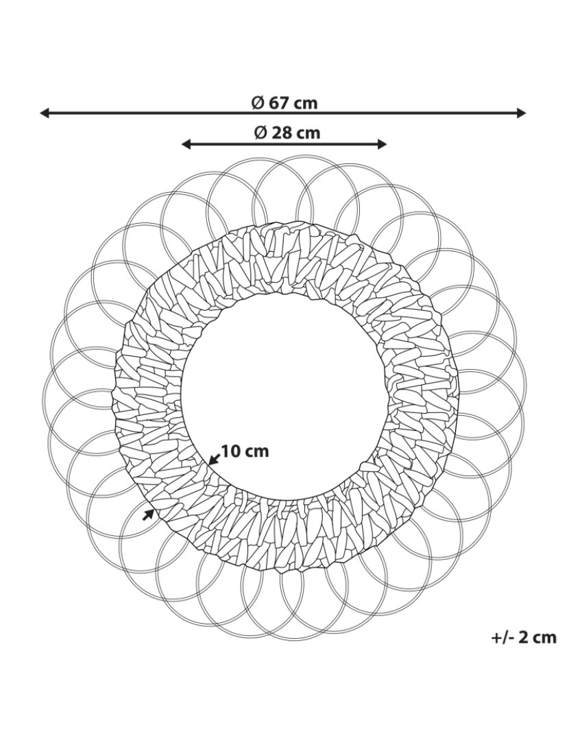 Beliani - Espelho 67 cm Natural PAMOL